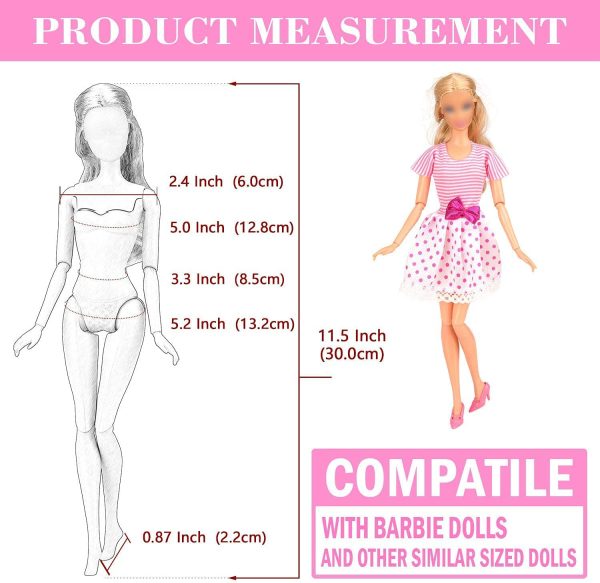 Barwa  Casual Clothes Outfits with 4 Shoes for Ken + 5 Fashion Dresses 5 Tops 5 Pants with  Shoes for 11.5 Inch Girl Doll