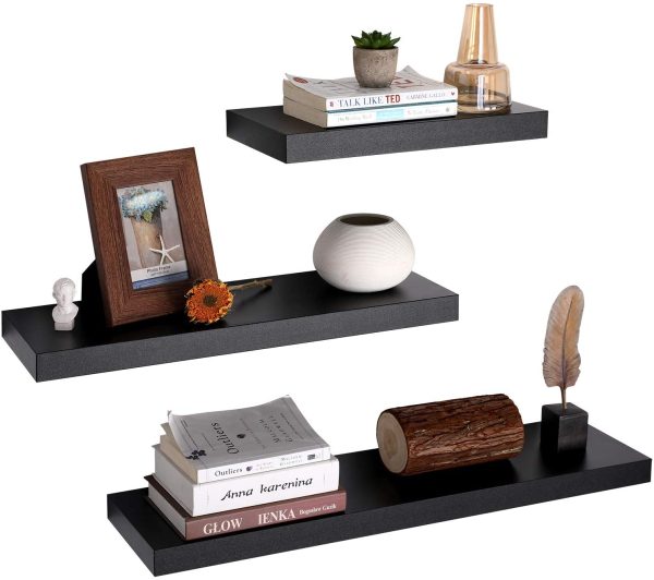 Wall Shelf, Floating Shelf 15.7 inch, Hanging Shelves Wall Mounted, Black ULWS24BK