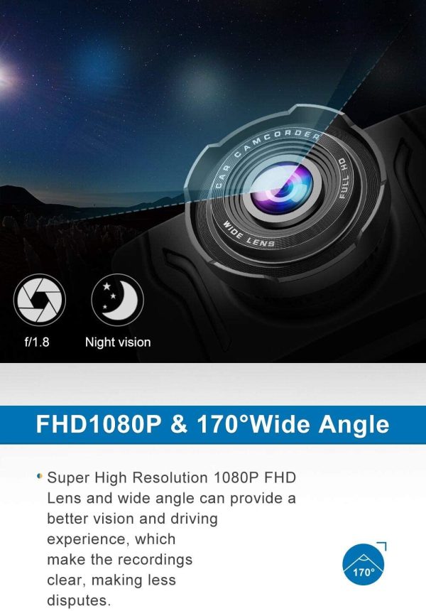 Dash Cam for Cars 1080P FHD Car Dash Camera  2022 New Version Car Camera Recorder 3.2Inch Screen Dashboard Camera with 170??Wide Angle, Super Night Version, WDR, Loop Recording, Parking Monitor - Image 5