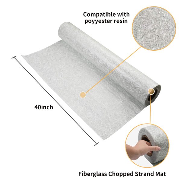 Nansheng Fiberglass Cloth Mat Roll ??0" x 2 Yards???iberglass Chopped Strand Mat Matt Matting Fiberglass Fabric Cloth Material for Molding Casting Roofing Boat Marine Repair (20 Sq.Ft. 1.6 Oz.) - Image 4