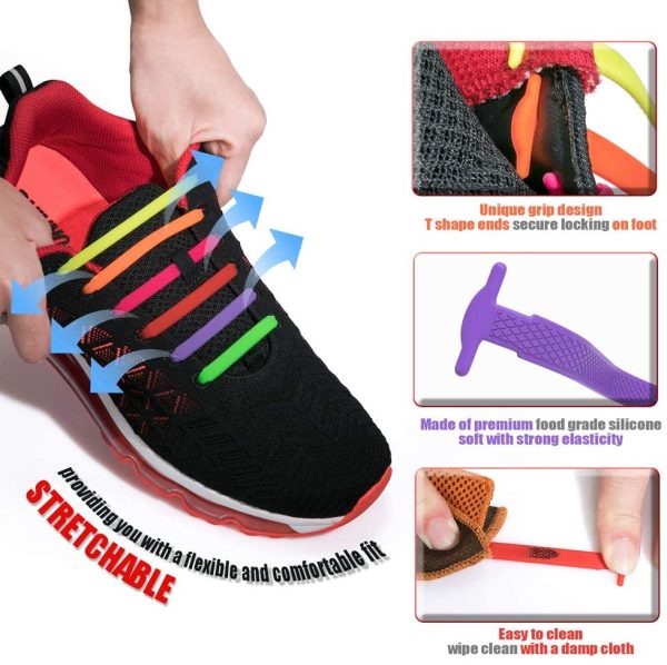 HOMAR No Tie Shoelaces for Kids and Adults No Tie Shoe Laces - Image 2