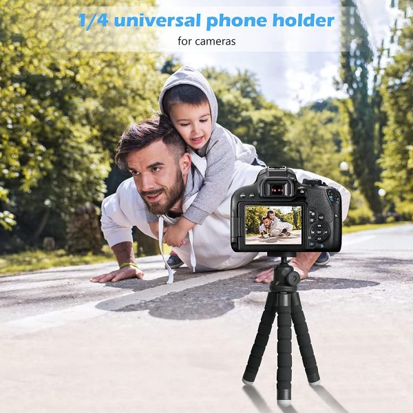 Phone Tripod Stand, Portable Cellphone Camera Tripod with Bluetooth Remote, Compatible with iPhone and Android Phone, Great for Selfies/Vlogging/Streaming - Image 6