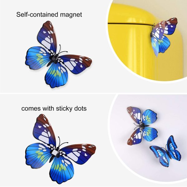 36 Pieces 3D Butterfly Wall Stickers wall Butterflies Girls Bedroom Accessories,Blue - Image 6