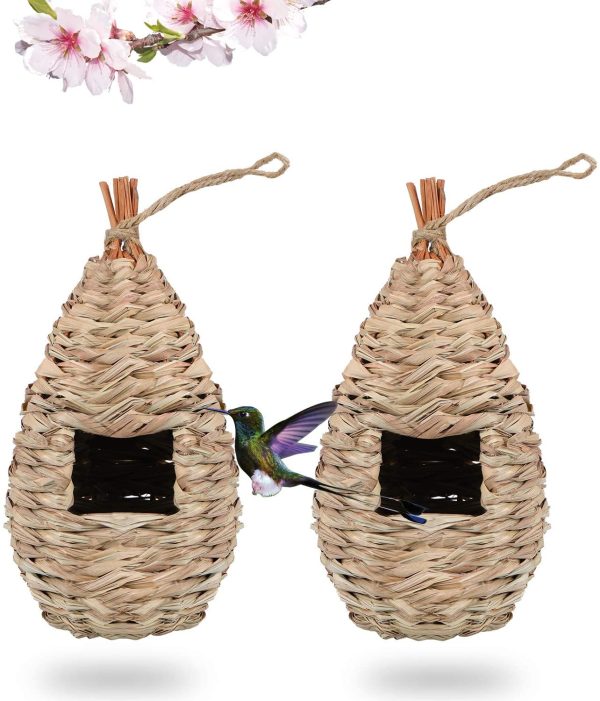 OYISIYI Hummingbird House Set of 2 Hand Woven Hummingbird Houses Nest, Bird Houses for Outdoor Tree Decorations Gardening Gift - Image 7