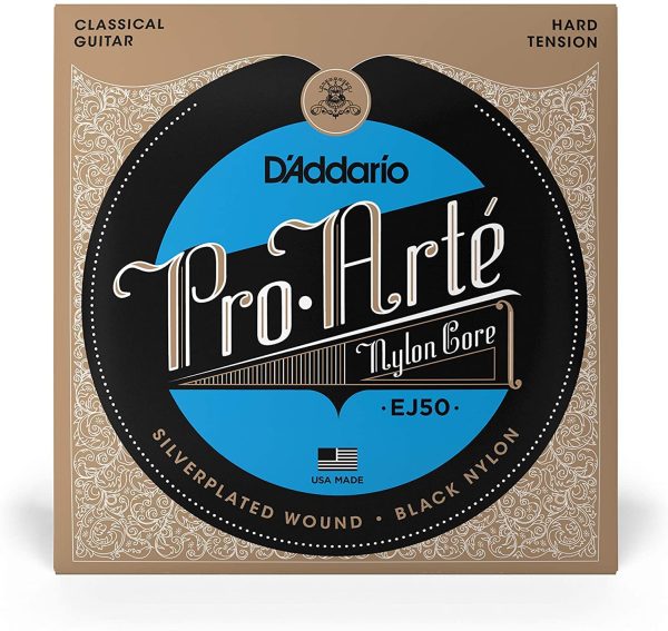 D'Addario EJ50 Pro-Arte Black Nylon Classical Guitar Strings, Hard Tension - Image 5