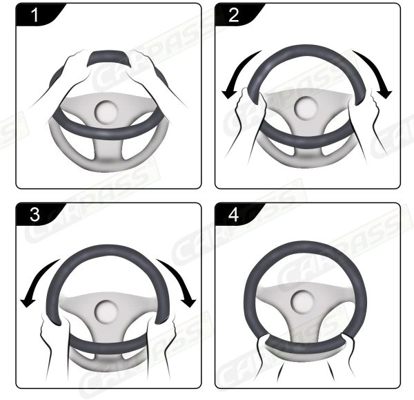 CAR PASS Line Rider Faux Leather Steering Wheel Cover Universal Fits for Truck,SUV,Cars (Black with Blue) - Image 6