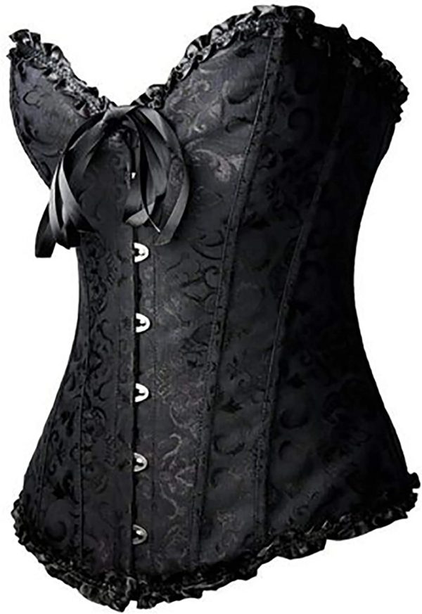 shiyiUP Women's Lace Up Boned Overbust Corset Bustier Bodyshaper Top - Image 4