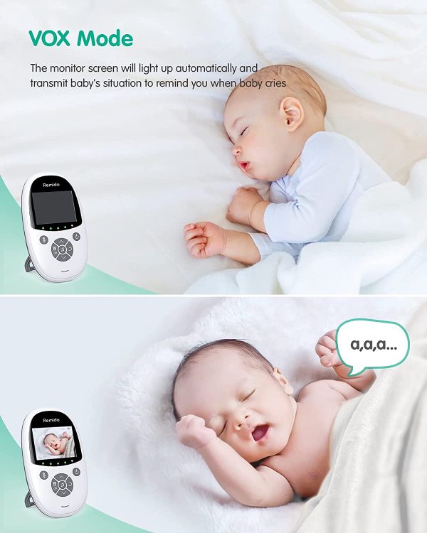 Baby Monitor,  Baby Monitor Video and Audio with Baby Camera No Wi-Fi Camera with Night Vision, VOX Mode, Temperature Sensor and 8 Lullabies, Monitor for Elderly, Newborn Children and Pets - Image 6