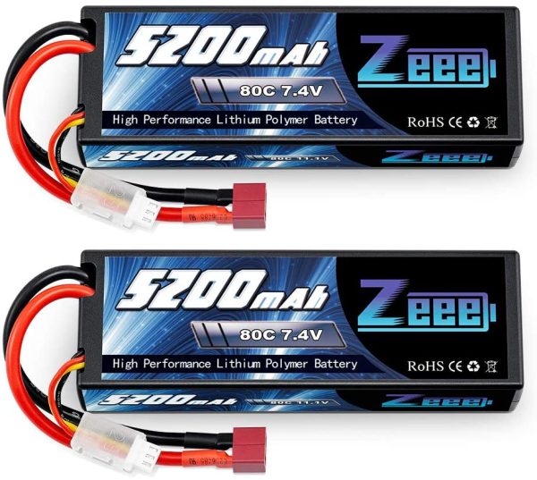 Zeee 2S 7.4V 5200mAh Lipo Battery 80C Hard Case Battery with Deans Plug for 1/8 1/10 RC Vehicles Car Traxxas Slash X-Maxx RC Buggy Truggy RC Airplane(2 Pack) - Image 7