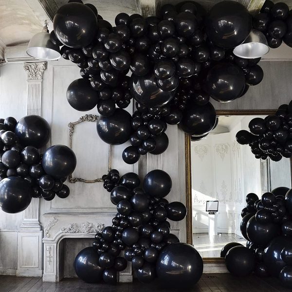 Black Balloons Pcs, 18 Inch 12 Inch 5 Inch Black Party Balloons, Matte Black Latex Balloons for Black Party Decorations Birthday Baby Shower Anniversary Bachelorette or Christmas Decorations - Image 7