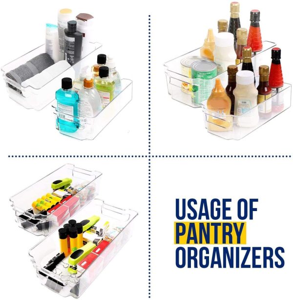 KICHLY (Set of 6) Refrigerator Organizer - Include 6 Organizer 5 Drawers & 1 Egg Holding Tray, Stackable Fridge Organizers for Freezer, Kitchen, Countertops, Cabinets (6-Piece)