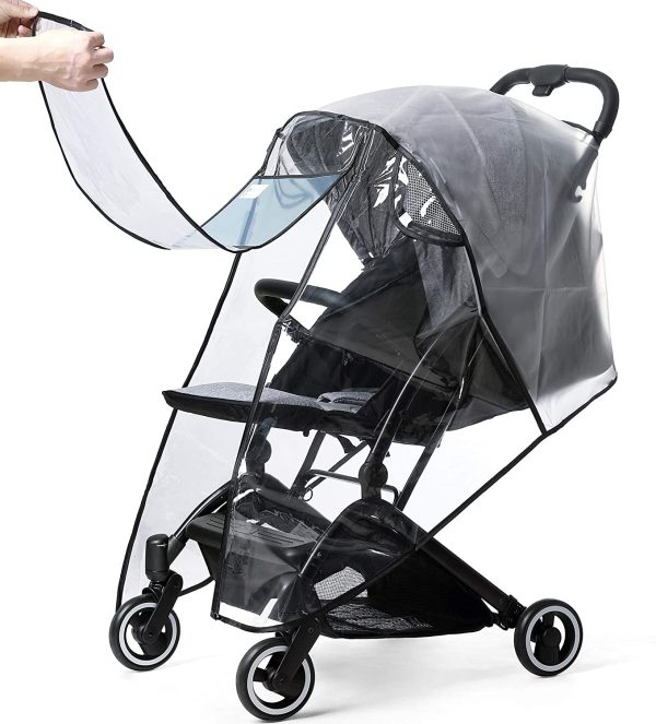 Rain Cover for Stroller Weather Shield Windproof with Insect Net, Waterproof, Dust Shield, Protect from Rain, Snow, Baby Travel Weather Shield by Prettop - Image 6