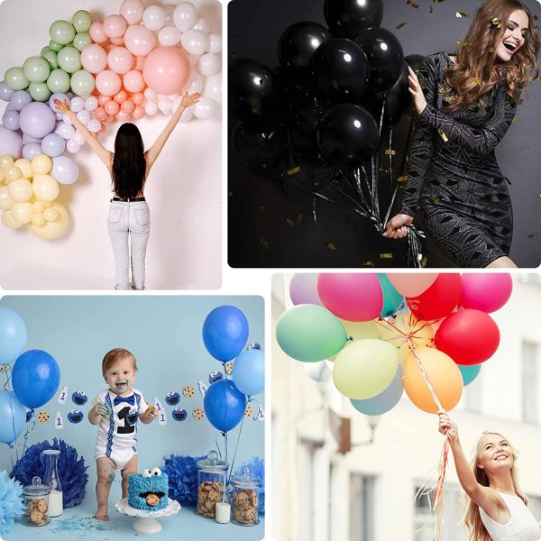 Black Balloons Pcs, 18 Inch 12 Inch 5 Inch Black Party Balloons, Matte Black Latex Balloons for Black Party Decorations Birthday Baby Shower Anniversary Bachelorette or Christmas Decorations