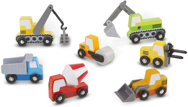 Melissa & Doug Wooden Construction Site Vehicles with Wooden Storage Tray (8 Pieces) - Image 6