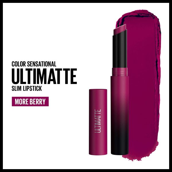 Maybelline New York Color Sensational Ultimatte Slim Lipstick, More Berry, 1.7 gram - Image 2