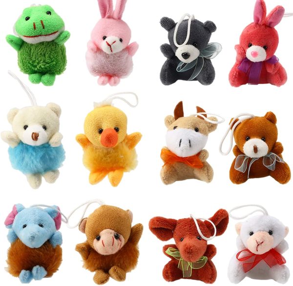 Piece Mini Plush Animal Toy Set, Cute Small Animals Plush Keychain Decoration for Themed Parties, Kindergarten Gift Giveaway, Teacher Student Award, Goody Bags Filler for Boys Girls Child Kid - Image 6