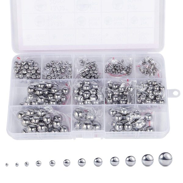 Breezliy 580Pcs 3/32"-1/2"Precision Stainless Steel Assorted Loose Bicycle Bearing Steel Ball Assortment Kit??2 Sizes??(580 Steel Ball) - Image 4