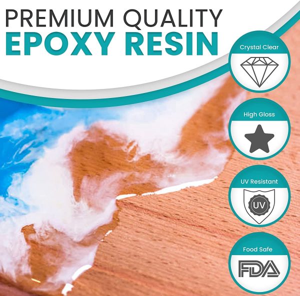 | 1 Gallon Premium Epoxy Resin Kit | Clear Resin for Tabletop, Bar Top, Wood & Countertop | Non-Yellowing, Ultra-Glossy & Auto-Leveling | Non-Toxic, FDA Compliant & Low Odor | 1:1 Mixing Ratio | Proud Canadian Company (1 Gallon) - Image 5