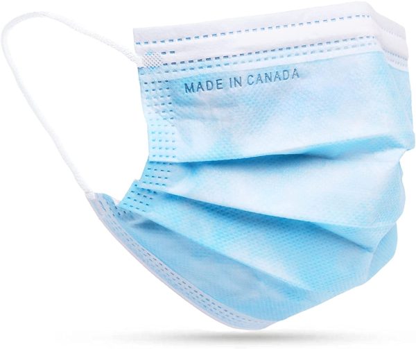 ASTM Level 2 Canadian Made Medical Disposable Face Masks. Pack of 50 pcs. Premium Quality. Made in Canada Embossed - Image 3