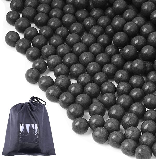 cyrico Slingshot Ammo Balls 1600 PCS, 3/8 Inch Clay Slingshot Ammo Biodegradable 9-10mm Black and Grey