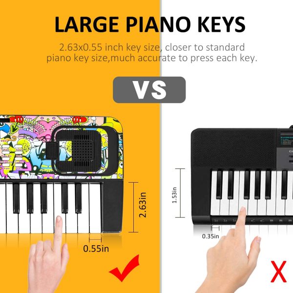 M SANMERSEN Piano for Kids, Piano Keyboard Kids Music Keyboards 37 Keys Electronic Pianos with Music Book Bracket Musical Toys for Beginners 3-8 Years Old Girls Boys - Image 7