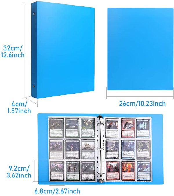 Card Binder, Card Album Pages, Trading Card Sleeves, Card Folder, Cards Collectors, Storage Album Pages, Game Card Sleeves Album, Photo Album, Card Protector Sleeves, Transparent Waterproof 540 Pockets Blue Cover