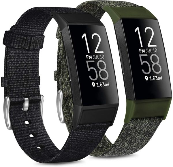 Vancle Woven Bands Compatible with Fitbit Charge 3 Bands and Fitbit Charge 4 Bands, Soft Woven Fabric Replacement Accessory Strap for Charge 4 Charge 3 Charge 3 SE Fitness Activity Tracker Men Women - Image 2