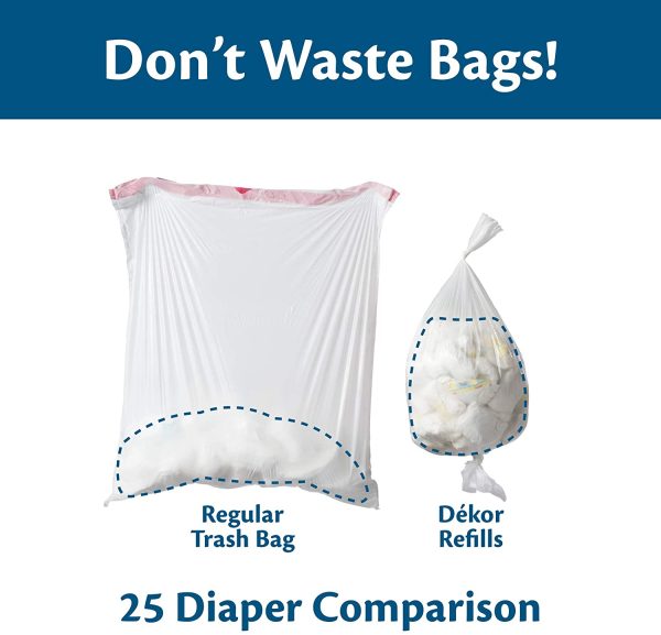 Diaper Dekor Plus Diaper Pail Liner Refills Biodegradable, 4 Count