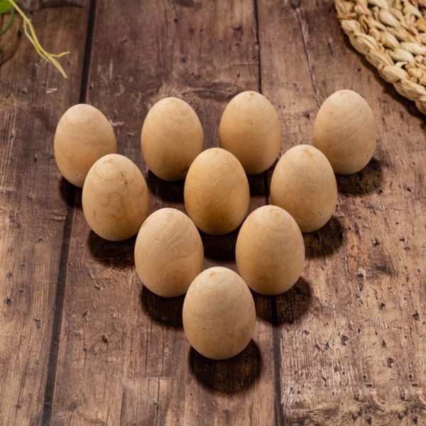 STOBOK Wooden Eggs for Crafts Easter Decorations Unfinished Wood Eggs Easter Eggs Ornament Gift for Kids Easter Art and Creative DIY Crafts - 20 Pieces, 4.5cm - Image 6