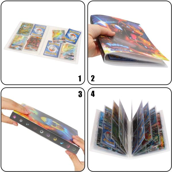 Publishing 4 Pocket Trading Card Binder Holder, Card Album Book Best Protection Trading Cards, Put up to 240 Cards - Mtwo - Image 2