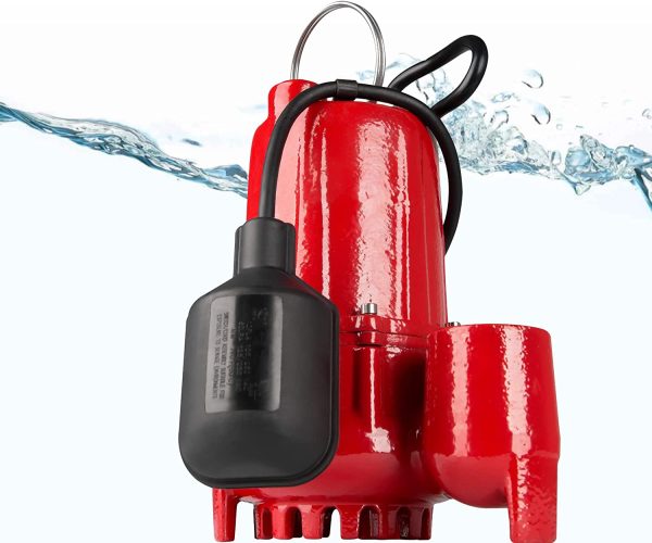 RL-SC50T 115-Volt, 1/2 HP, 4300GPH Cast Iron Sump Pump with Tethered Float Switch, Red, 14942746 - Image 7