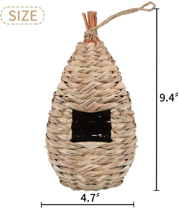 OYISIYI Hummingbird House Set of 2 Hand Woven Hummingbird Houses Nest, Bird Houses for Outdoor Tree Decorations Gardening Gift - Image 5