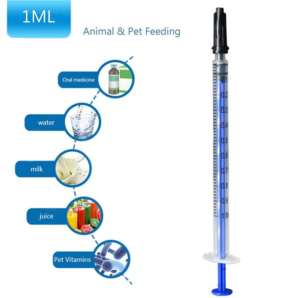 100Pack 1ml 1cc Pipette Syringe with Caps for Scientific Labs and Pet Feeding Multiple Uses Disposable Syringe Tools - Image 7