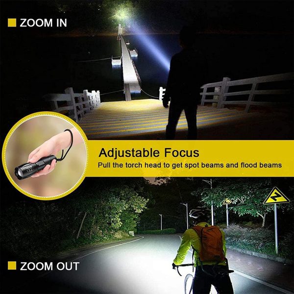 LED Flashlight, Ultra Bright XML T6 Handheld Flashlights - High Lumen, Zoomable, 5 Modes, Water-Resistant - Perfect for Camping Biking Home Emergency or Gift-Giving (1) - Image 5