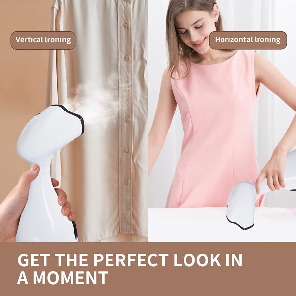 Portable Fabric Steamers, Portable Handheld Steamers Fabrics Removes Wrinkles,25-Second Fast Heat-up,Travel Garment Steamer with 320ML Large Detachable Water Tank for Home - Image 4