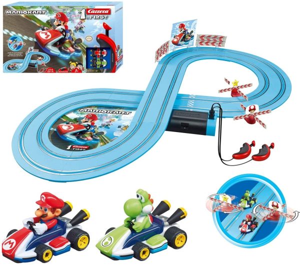 Carrera First Mario Kart - Slot Car Race Track With Spinners - Includes 2 Cars: Mario and Yoshi - Battery-Powered Beginner Racing Set for Kids Ages 3+ - Image 2