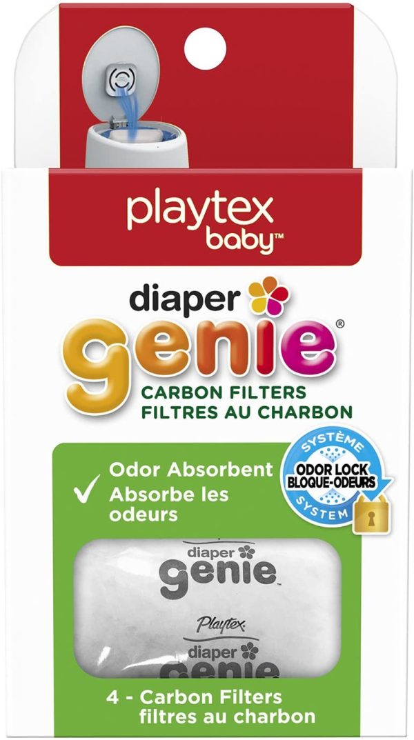 Diaper Genie Playtex Carbon Filter Refill Tray for Diaper Pails, 4 Carbon Filters - Image 3