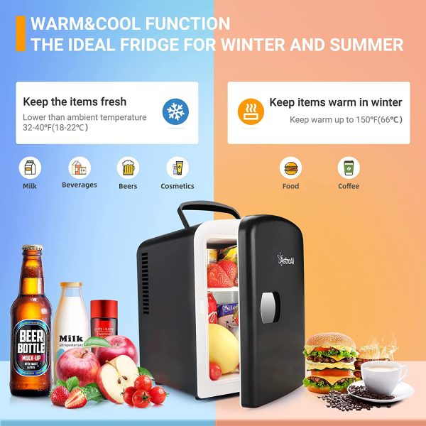 Mini Fridge, 4 Liter/6 Can AC/DC Portable Thermoelectric Cooler and Warmer Refrigerators, Skincare, Beverage, Food, Cosmetics, Home, Office and Car, ETL Listed (Black) - Image 3