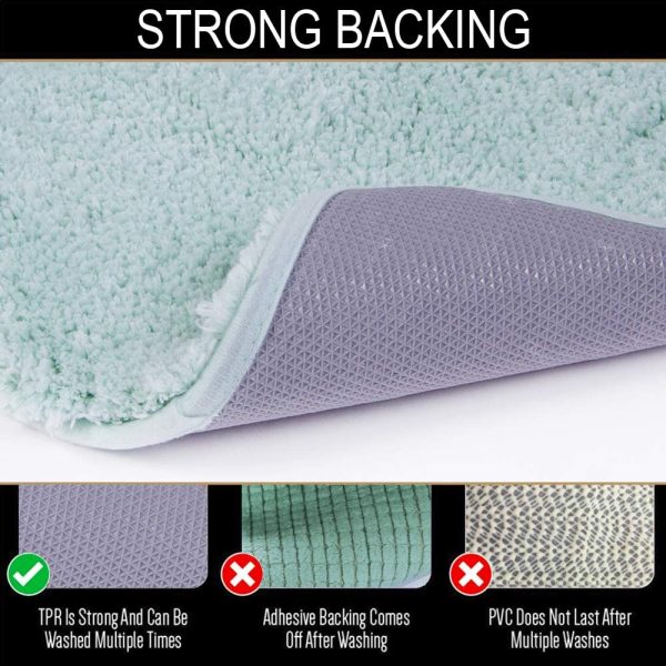 Bathroom Rug Non Slip Bath Mat for Bathroom (16 x 24, Aqua) Water Absorbent Soft Microfiber Shaggy Bathroom Mat Machine Washable Bath Rug for Bathroom Thick Plush Rugs for Shower - Image 6