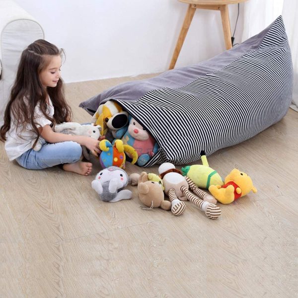 Stuffed Animal Storage Bean Bag Chair | 53" Extra Large Beanbag Cover for Kids and Adults, Plush Toys Holder and Organizer for Boys and Girls | Premium Velvet - Soft & Comfortable - Image 8