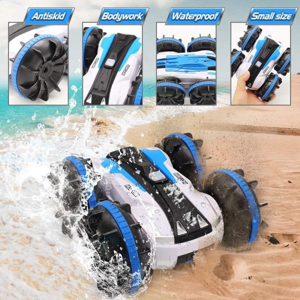 Toys for 8+ Year Old Boys Amphibious Remote Control Car Boat for Kids 2.4 GHz RC Stunt Car 4WD Off Road Radio Controlled Monster Truck Land Water 2 in 1 Remote Control Vehicle for Boys Girls Birthday Gifts - Image 6