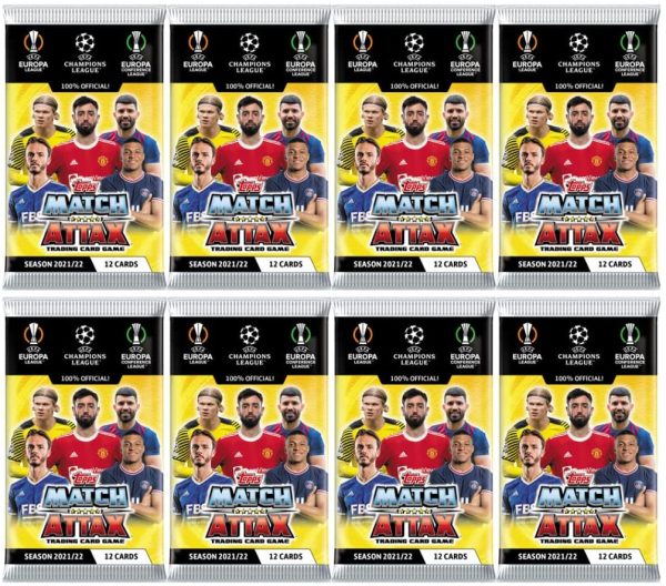 2021-22 Topps Match Attax Champions League Cards - 8-Pack Set (12 Cards per Pack) (Total of 96 Cards)