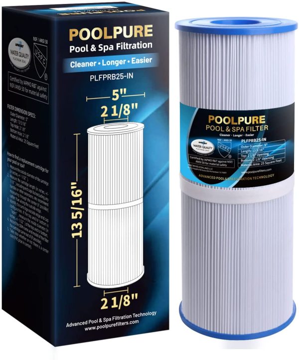 POOLPURE Spa Filter for Hot Tubs Replaces Pleatco PRB25-IN Unicel C-4326 FC-2375, 25 sq ft, Pentair R173434, Waterway 817-5000, Dynamic RDC-25, 5 x 13 Spa Filter, 1 Cartridge - Image 8