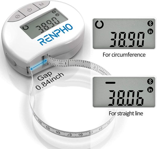 Smart Tape Measure RENPHO Bluetooth Measuring Tapes Weight Loss Retractable Circumferences Inches & cm - Image 5