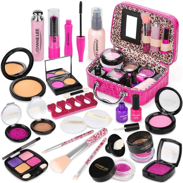 Kids Pretend Makeup Kit for Girl - Pretend Play Beauty Set with Cosmetics Bag Fake Makeup Princess Toys for Little Girls Christmas Birthday Gifts (t Real Makeup) - Image 7