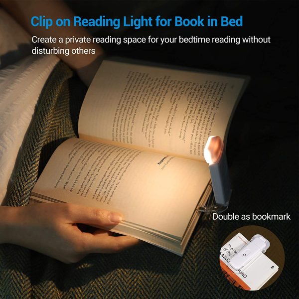 Book Light Rechargeable, Amber Reading Lights for Books in Bed, Blue Light Blocking, 4 Brightness Adjustable for Eye Care, Clip on LED Book Light for Kids, Bookworms, Warm White - Image 4