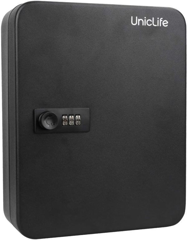 48 Key Cabinet Steel Security Safe Box with Combination Lock (Wall Mount) Black - Image 4