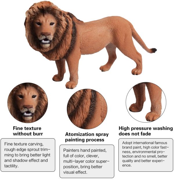 Lion Family Toys Realistic Animal Figurines African Wild Plastic Animals Educational Learning Playset for Toddlers, Kids, Children Easter Toys Gift (Lions) - Image 2