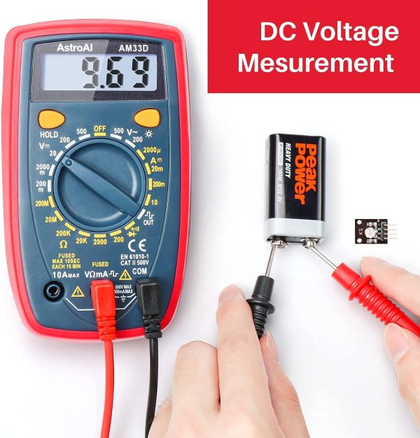 Multimeter 2000 Counts Digital Multimeter with DC AC Voltmeter and Ohm Volt Amp Tester ; Measures Voltage, Current, Resistance; Tests Live Wire, Continuity - Image 6