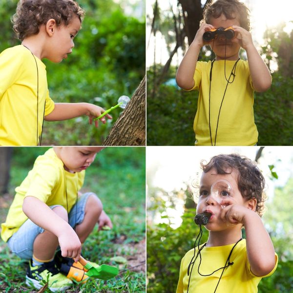 GTPHOM Outdoor Explorer Kit Gifts Toys - 20 Pieces Birthday Present for 3-10 Years Old Boys Girls Adventure STEM Backpacking Compass Binocular Camping Bug Catcher Play for Kids - Image 2